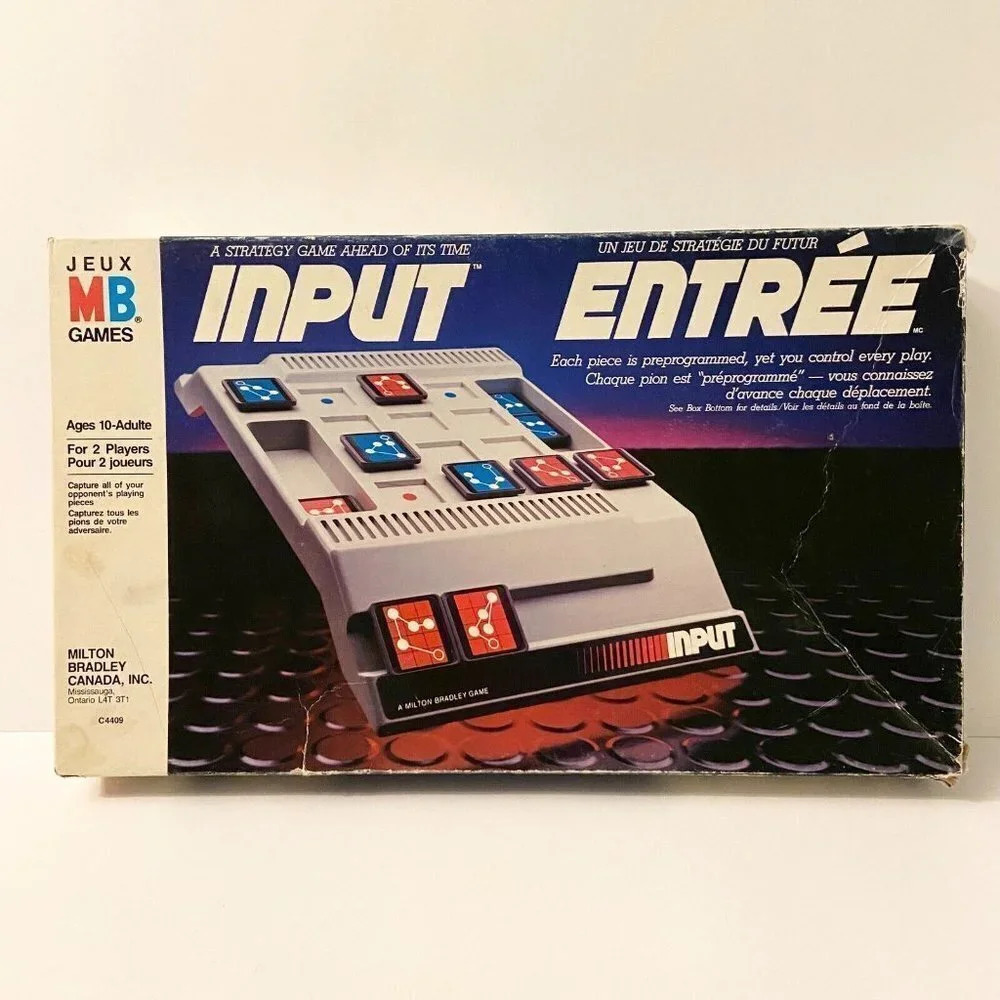 Vintage 1984 Input Milton Bradley Strategy Board Game Bilingual Complete